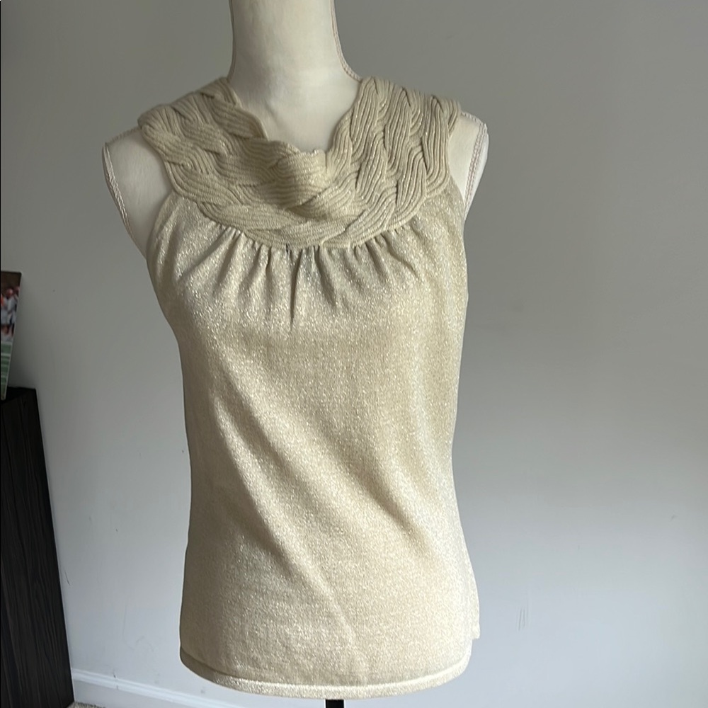 Elegant Cream and Gold Sweater